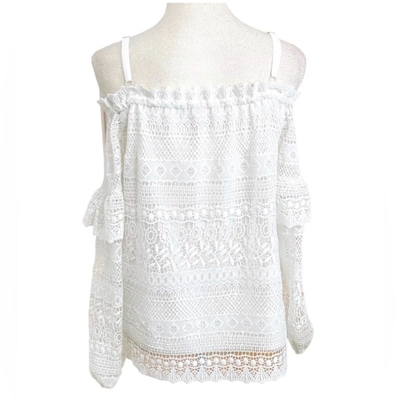 Parker Tops - FINAL SALE Parker White Lace Off-Shoulder Top, size Small fits like Medium